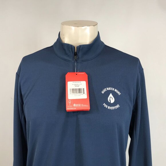 THE NORTH FACE - MEN'S MEDIUM - SHADY BLUE THE AMBITION 1/4 ZIP PULL-OVER - Picture 2 of 9